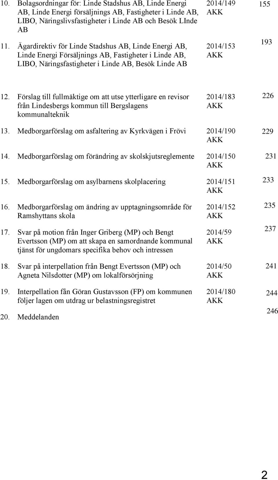 Förslag till fullmäktige om att utse ytterligare en revisor från Lindesbergs kommun till Bergslagens kommunalteknik 2014/183 AKK 13.