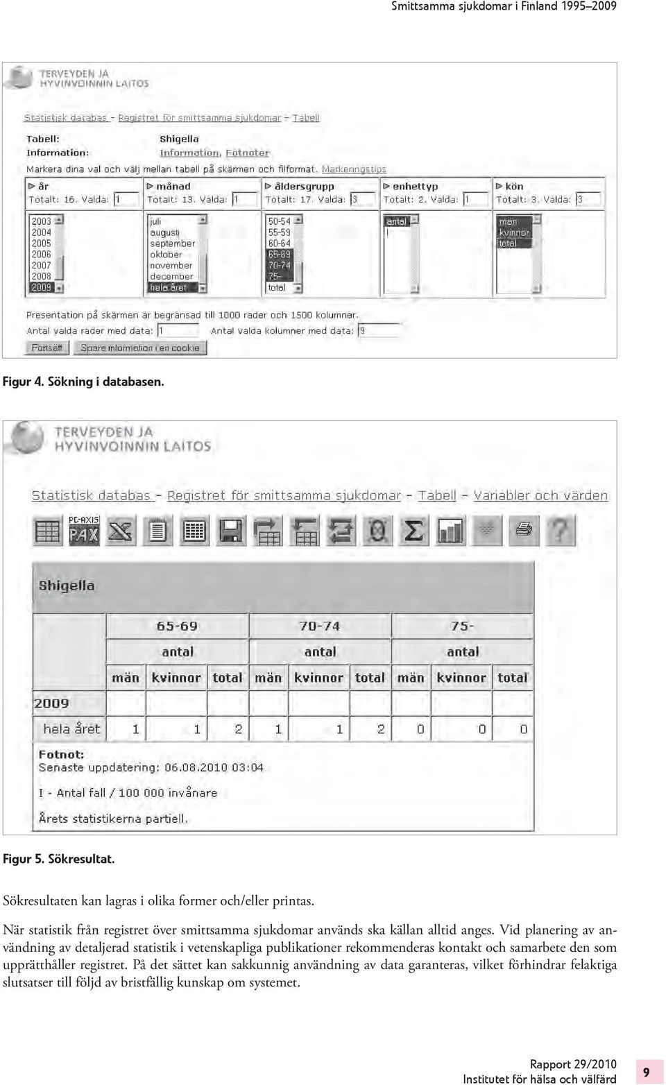 Vid planering av användning av detaljerad statistik i vetenskapliga publikationer rekommenderas kontakt och samarbete den