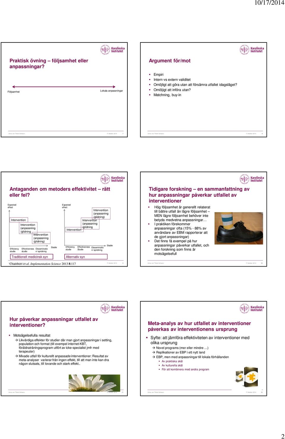 Expected effect Efficiency studie /glidning /glidning) Effectiveness studie Disseminatio n/ spridning Traditionell medicinsk syn Stadie Expected effect /glidning) /glidning Efficiency studie