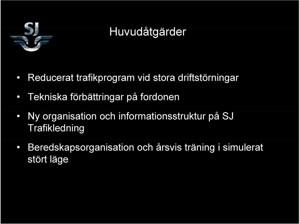 organisation och informationsstruktur på SJ