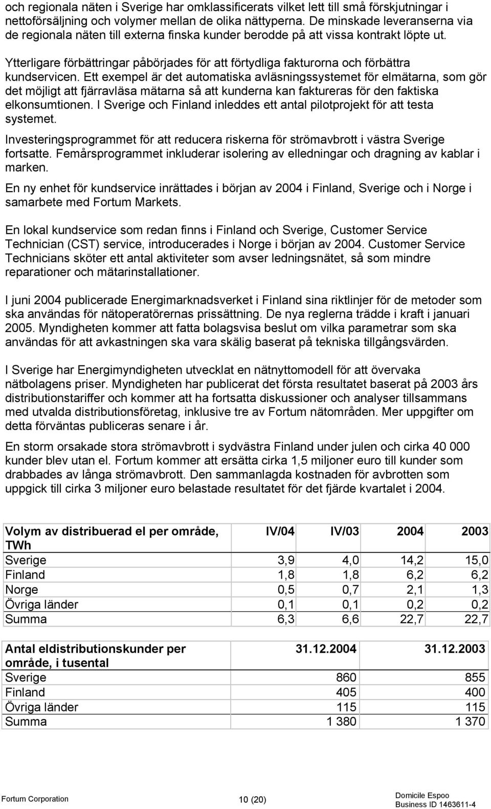 Ytterligare förbättringar påbörjades för att förtydliga fakturorna och förbättra kundservicen.