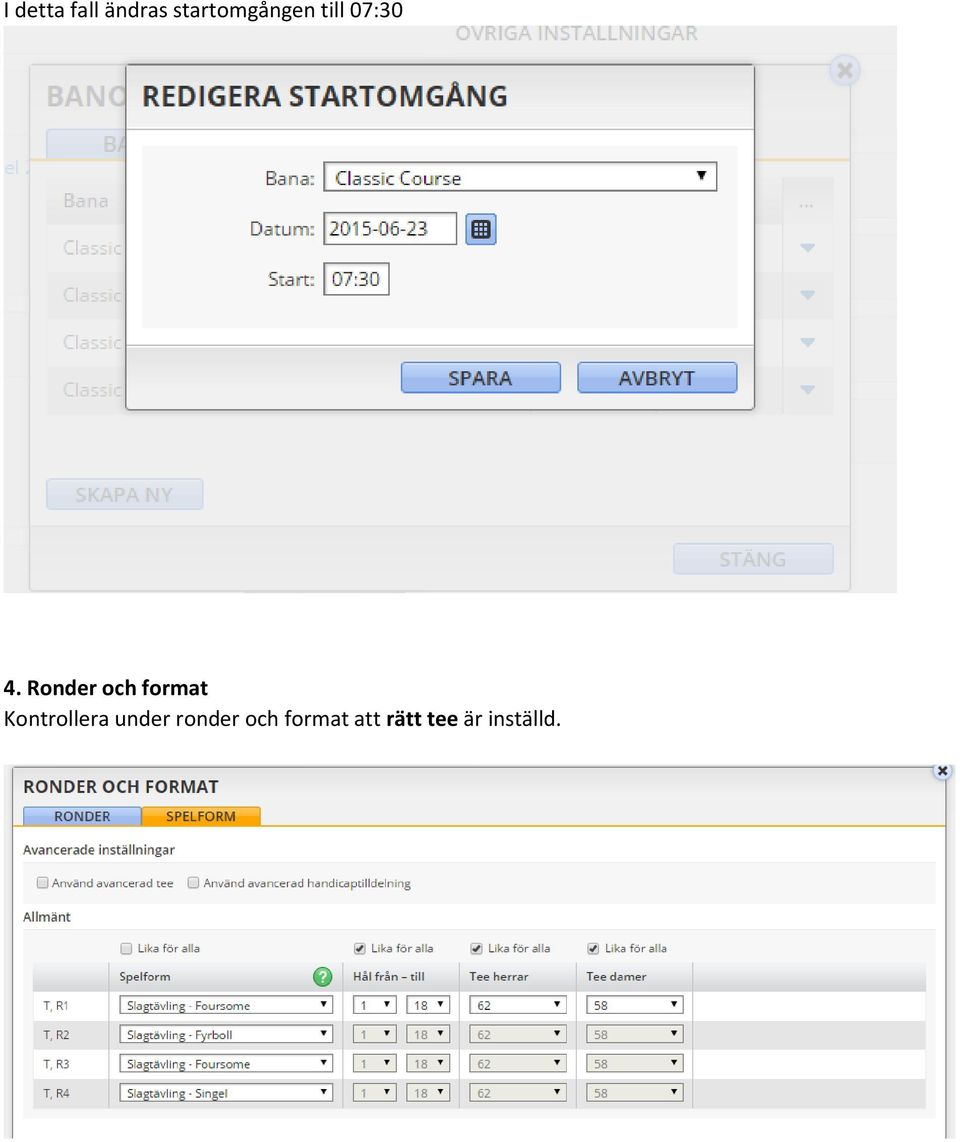 Ronder och format Kontrollera