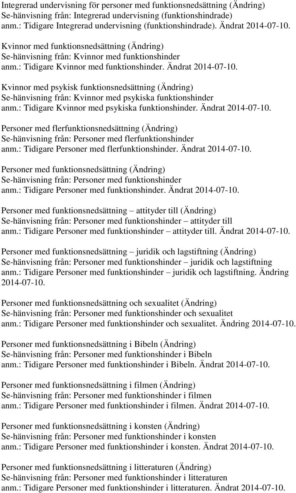 Kvinnor med psykisk funktionsnedsättning (Ändring) Se-hänvisning från: Kvinnor med psykiska funktionshinder anm.: Tidigare Kvinnor med psykiska funktionshinder. Ändrat 2014-07-10.