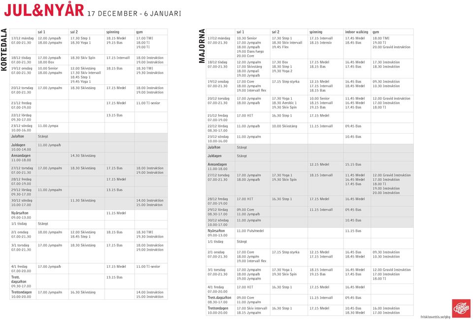 00 Instrukton 11.00 TI-senior 13.15 Bas 15.00 Instruktion 17.00 HIT 10.00 Skivstång 11.15 Intervall 09.45 Bas 10.45 Bas 1/1 tisdag 12.15 Medel 15.15 Bas 17.00 HIT 09.00 Core 11.15 Intervall 09.45 Bas 10.45 Bas 11.