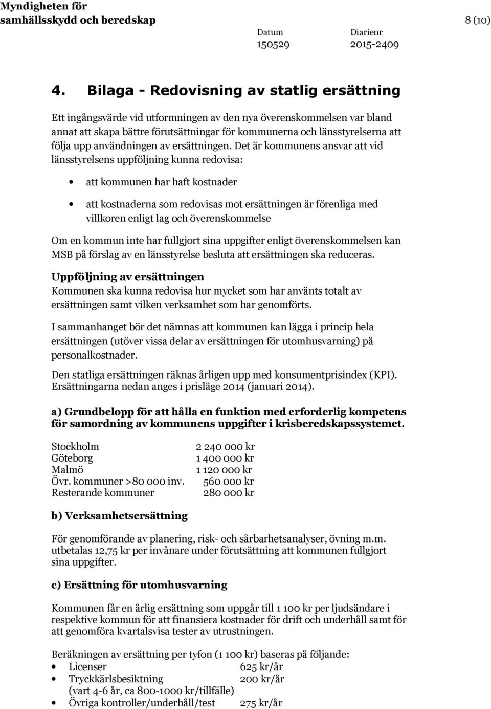 upp användningen av ersättningen.