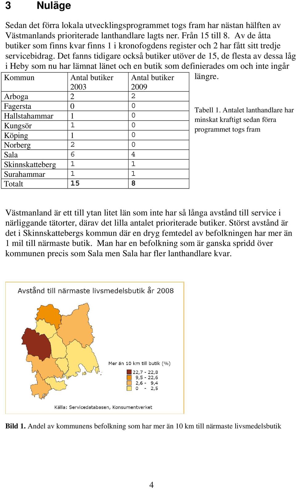 Det fanns tidigare också butiker utöver de 15, de flesta av dessa låg i Heby som nu har lämnat länet och en butik som definierades om och inte ingår Kommun Antal butiker 2003 Antal butiker 2009