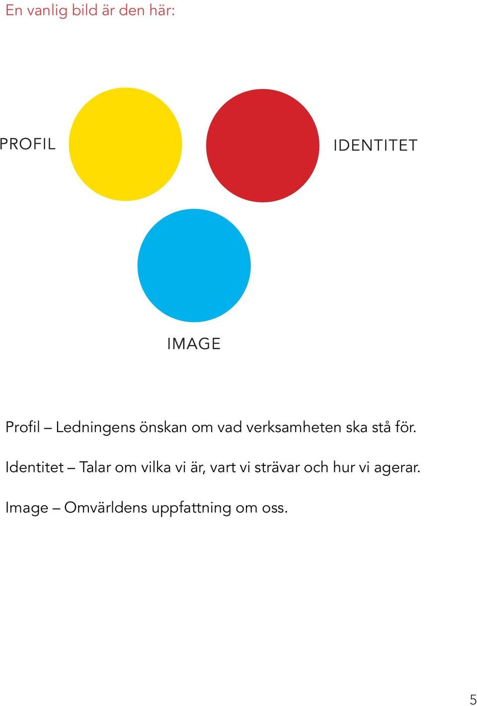 Identitet Talar om vilka vi är, vart vi strävar