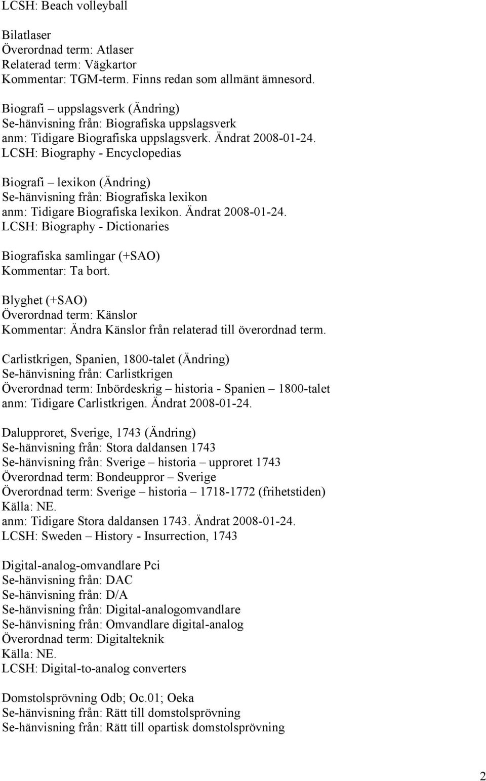 LCSH: Biography - Encyclopedias Biografi lexikon (Ändring) Se-hänvisning från: Biografiska lexikon anm: Tidigare Biografiska lexikon. Ändrat 2008-01-24.