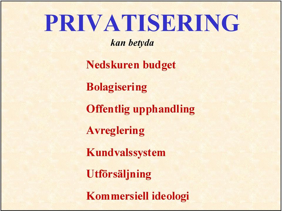 upphandling Avreglering