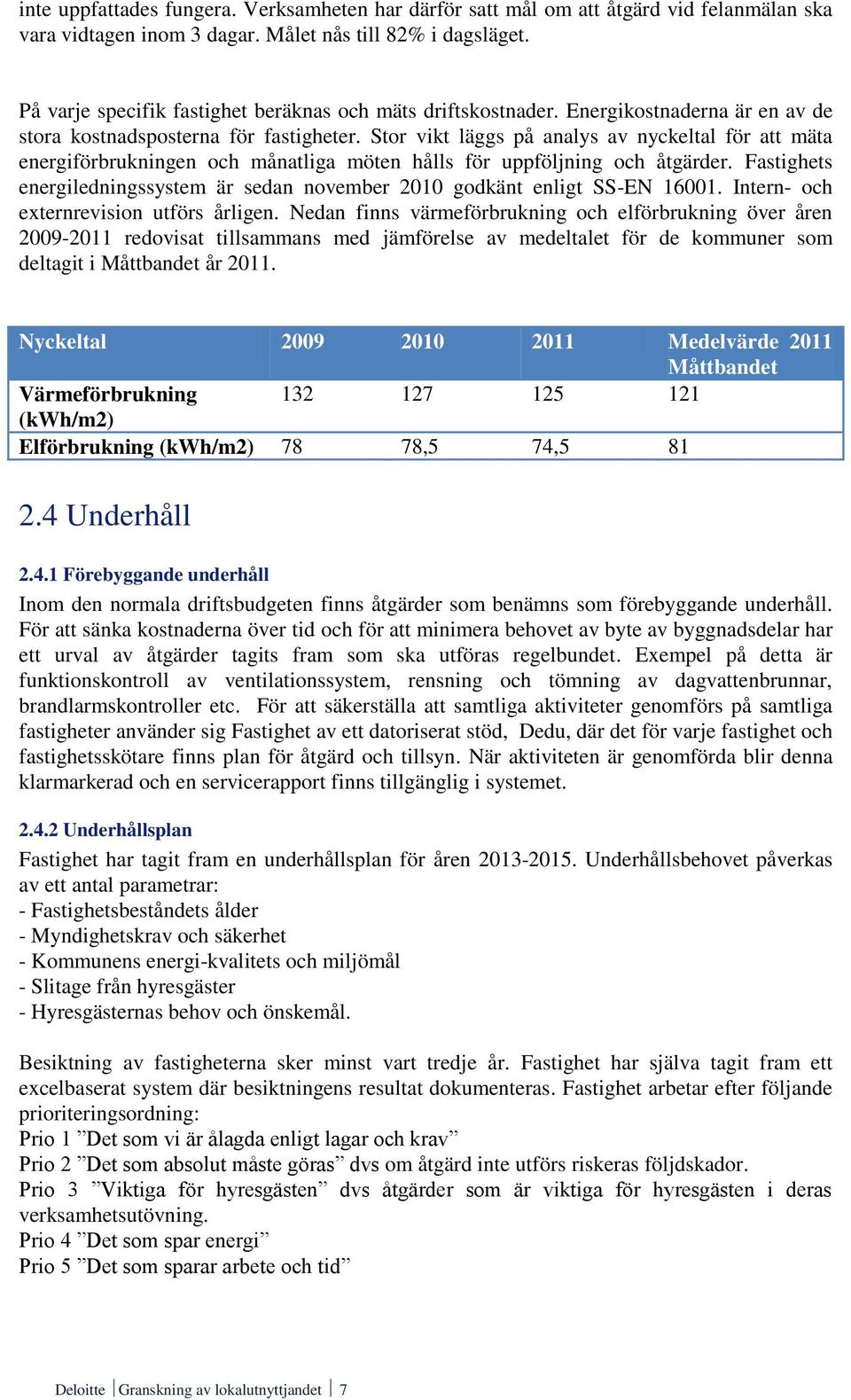 Stor vikt läggs på analys av nyckeltal för att mäta energiförbrukningen och månatliga möten hålls för uppföljning och åtgärder.