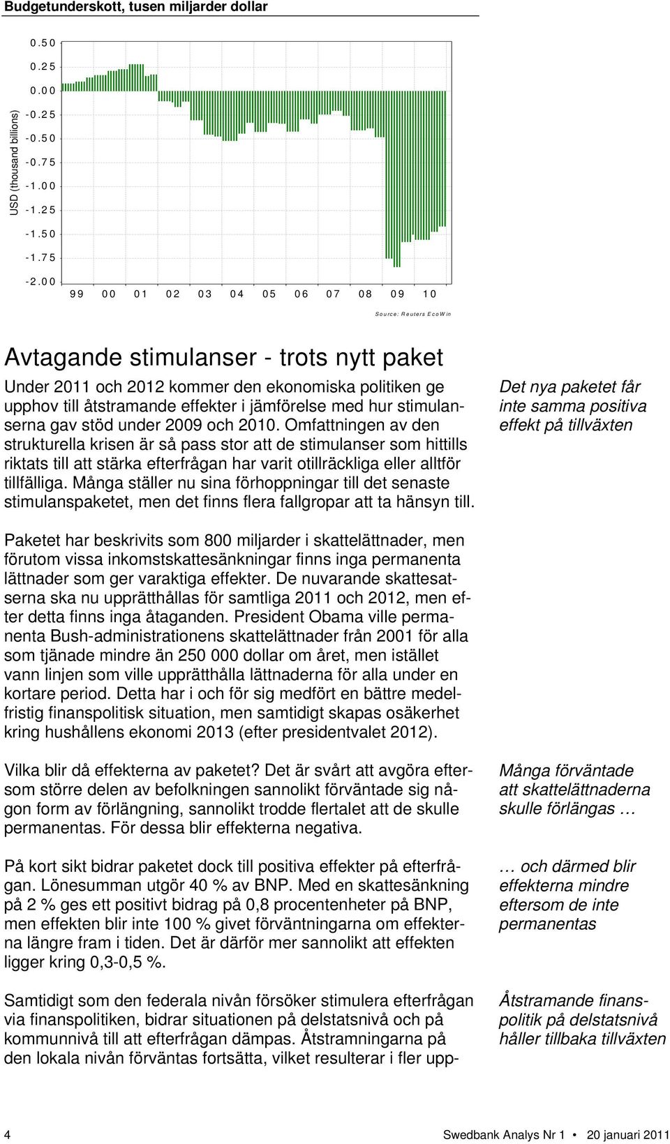 stimulanserna gav stöd under 2009 och 2010.