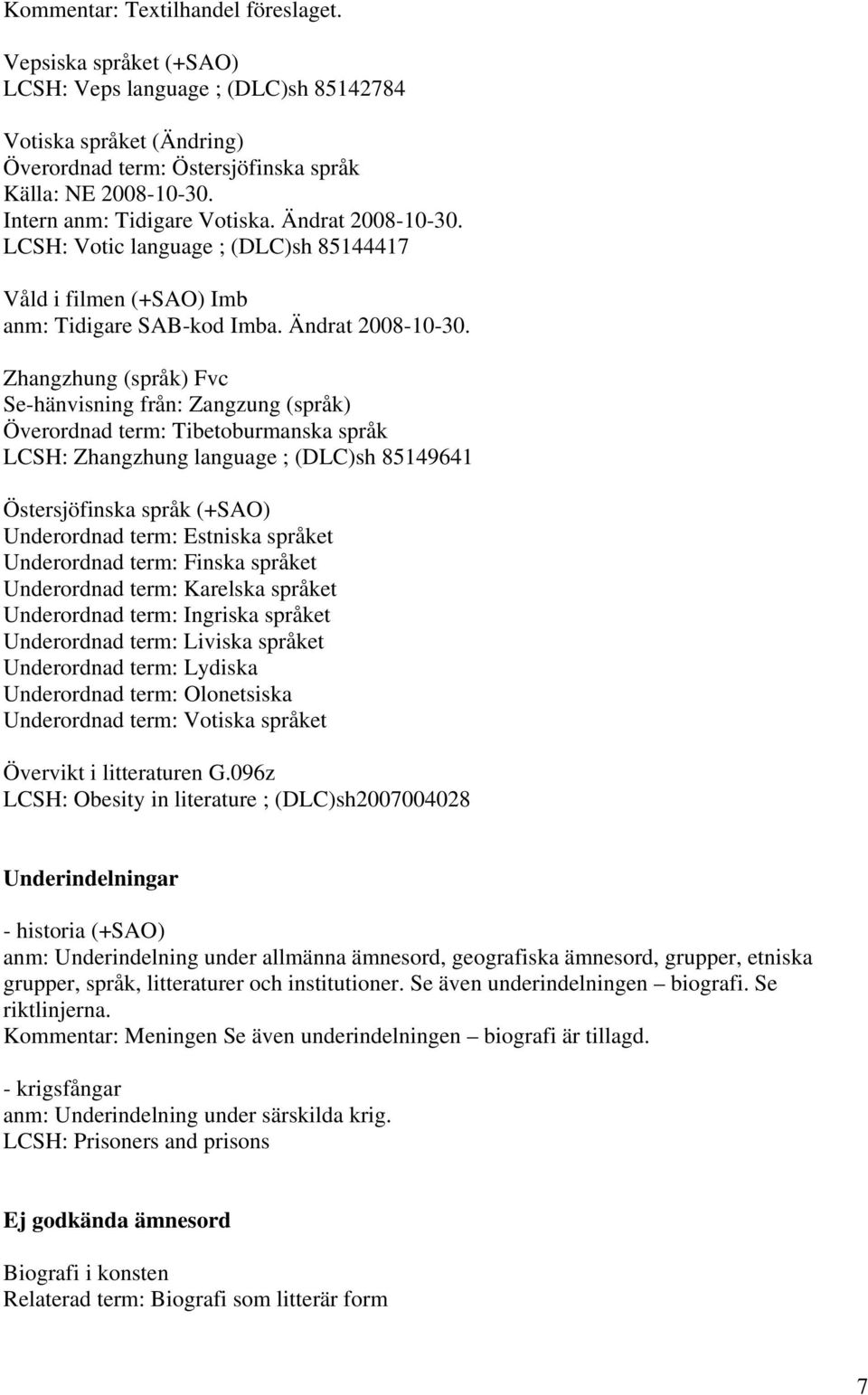 Zhangzhung (språk) Fvc Se-hänvisning från: Zangzung (språk) Överordnad term: Tibetoburmanska språk LCSH: Zhangzhung language ; (DLC)sh 85149641 Östersjöfinska språk (+SAO) Underordnad term: Estniska