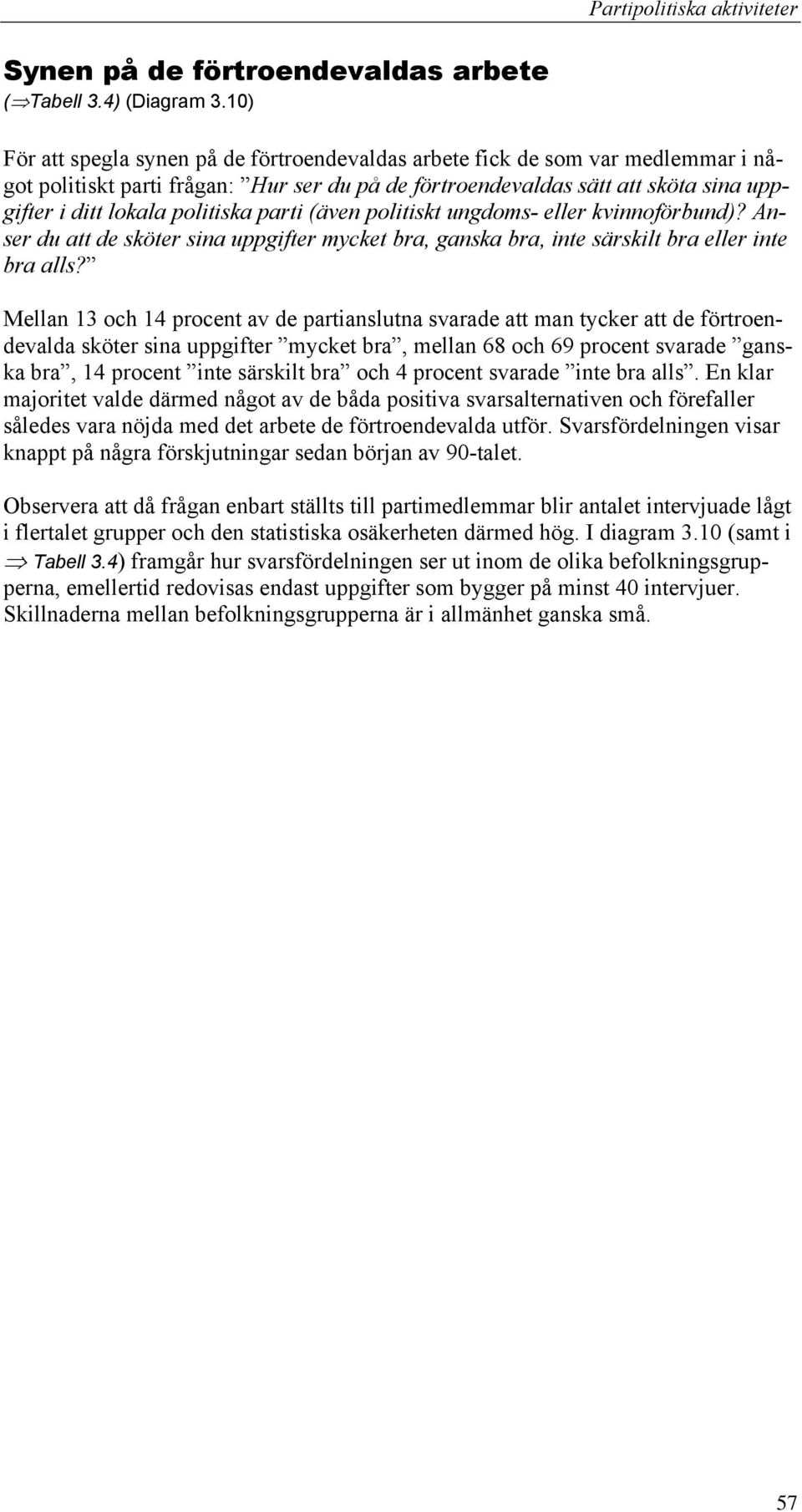 politiska parti (även politiskt ungdoms- eller kvinnoförbund)? Anser du att de sköter sina uppgifter mycket bra, ganska bra, inte särskilt bra eller inte bra alls?