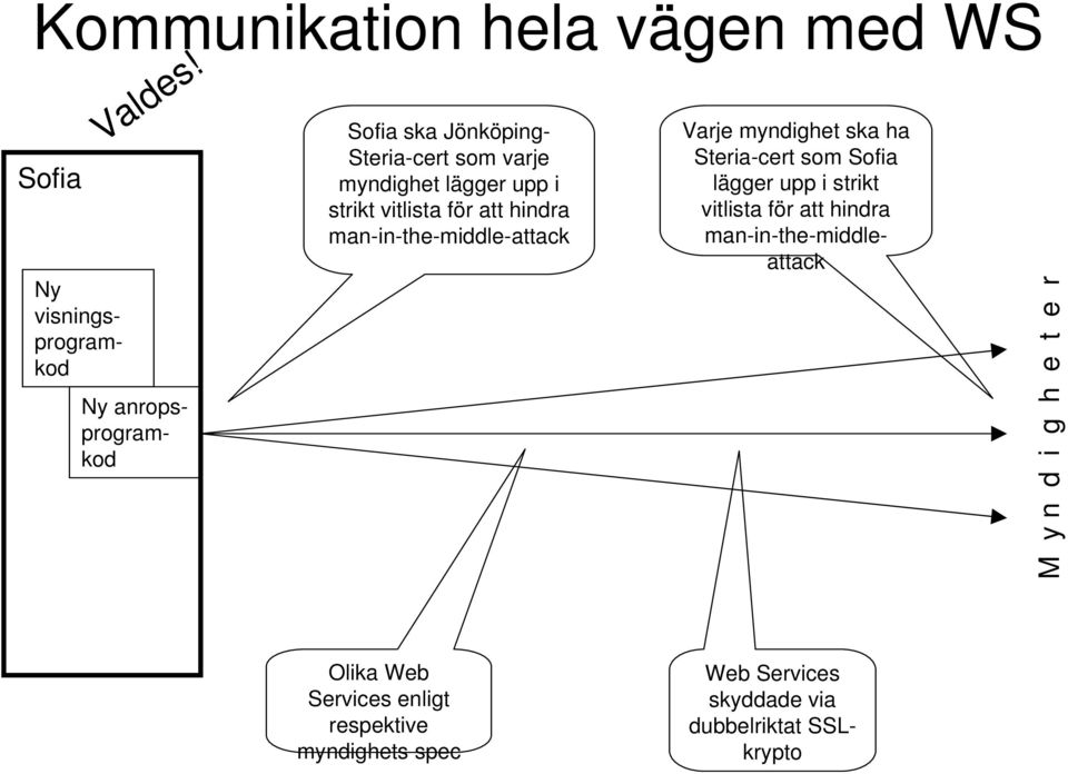 hindra man-in-the-middle-attack Varje myndighet ska ha Steria-cert som Sofia lägger upp i strikt vitlista för