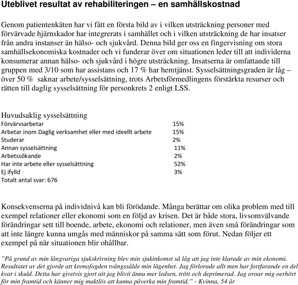 Denna bild ger oss en fingervisning om stora samhällsekonomiska kostnader och vi funderar över om situationen leder till att individerna konsumerar annan hälso- och sjukvård i högre utsträckning.