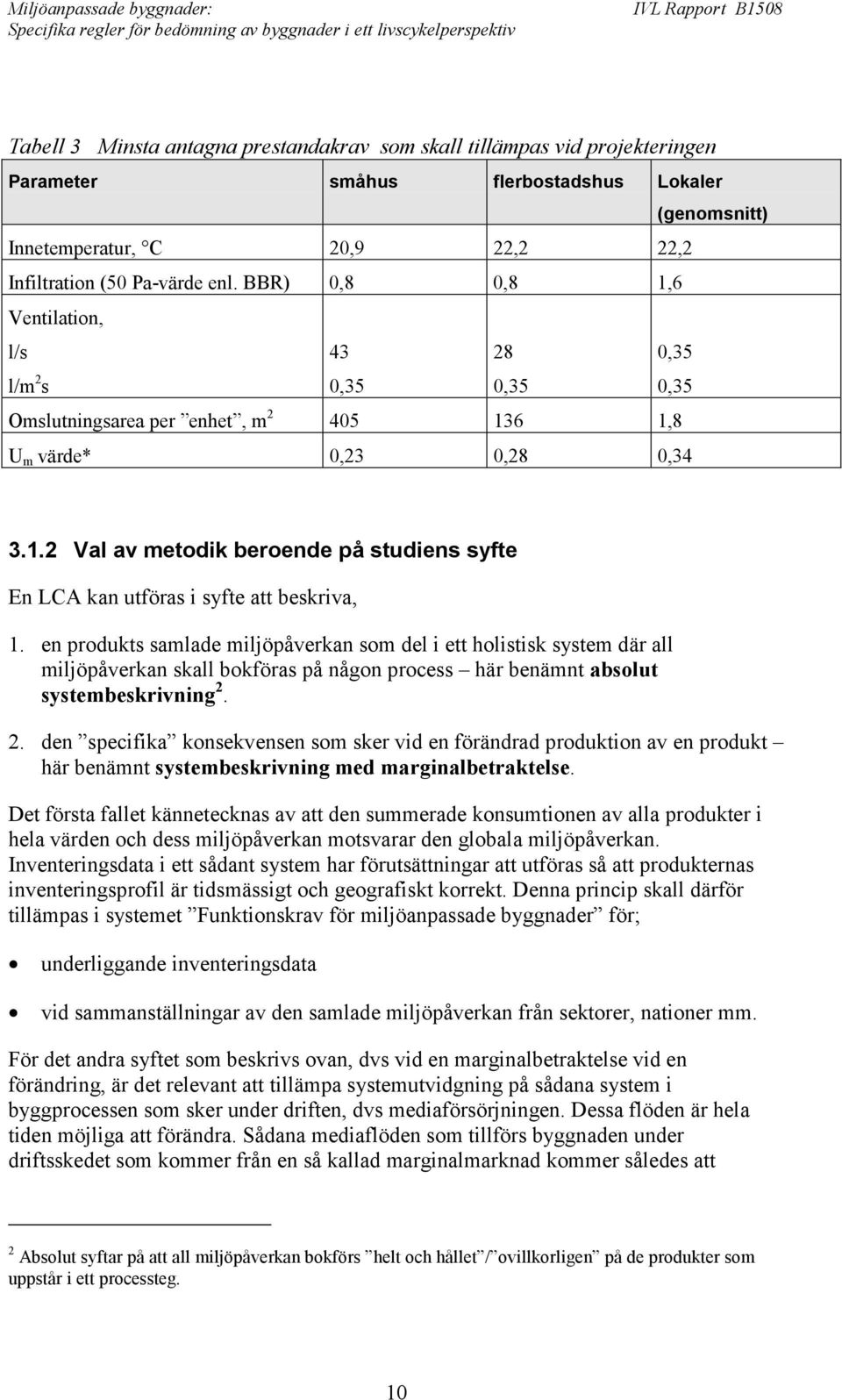 en produkts samlade miljöpåverkan som del i ett holistisk system där all miljöpåverkan skall bokföras på någon process här benämnt absolut systembeskrivning 2.