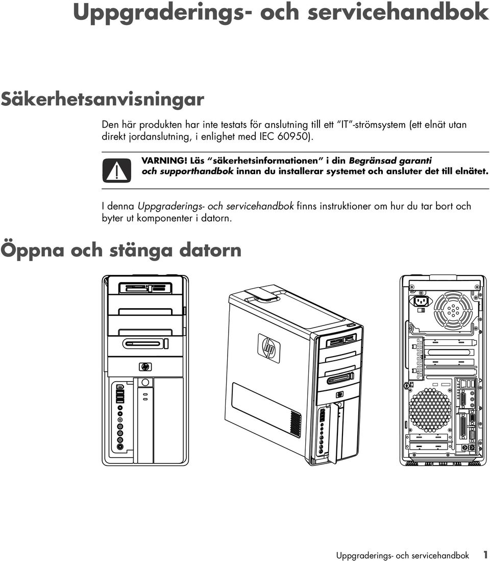 Läs säkerhetsinformationen i din Begränsad garanti och supporthandbok innan du installerar systemet och ansluter det till