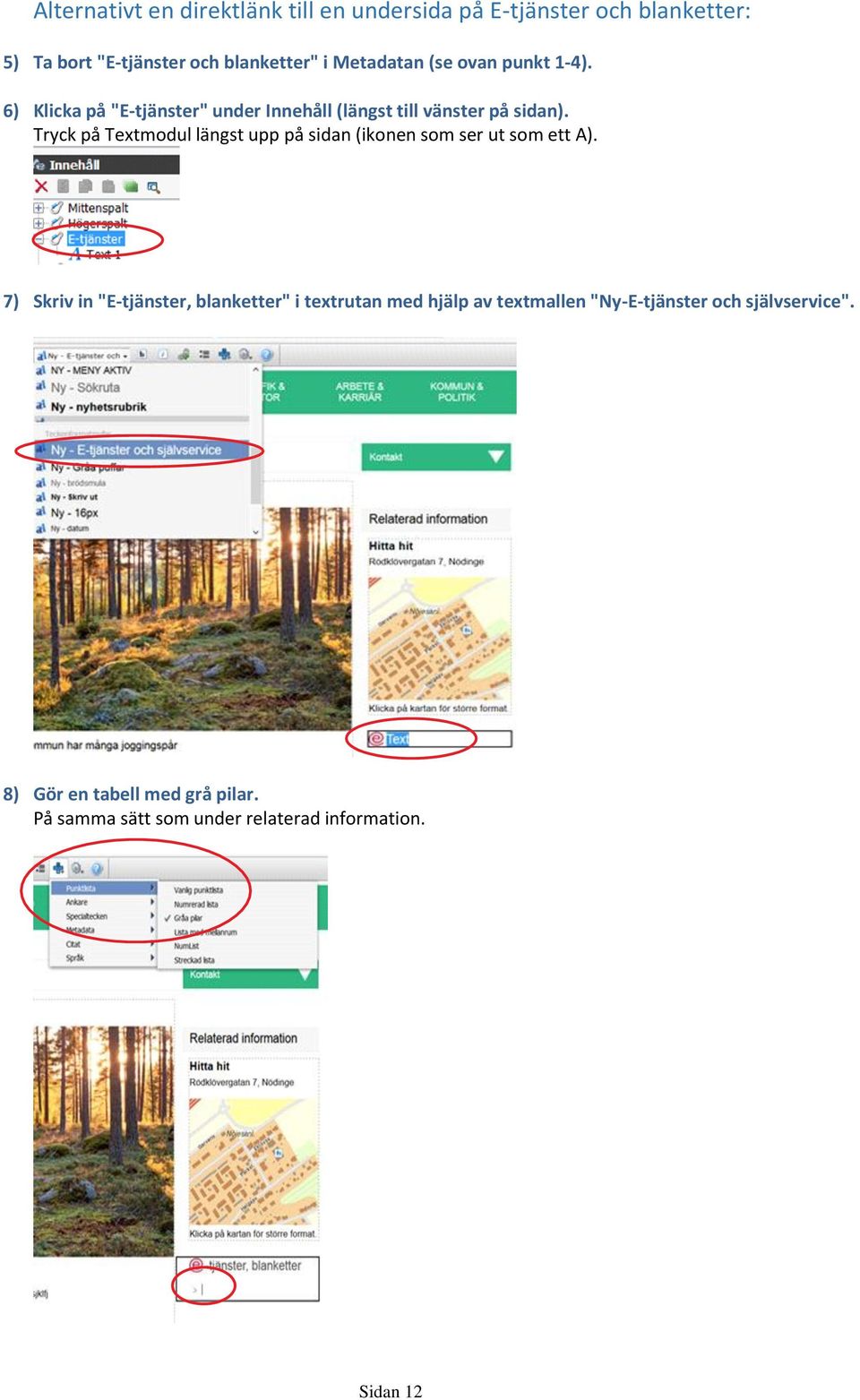 Tryck på Textmodul längst upp på sidan (ikonen som ser ut som ett A).