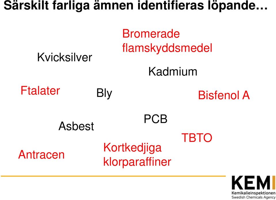 Bromerade flamskyddsmedel Kadmium