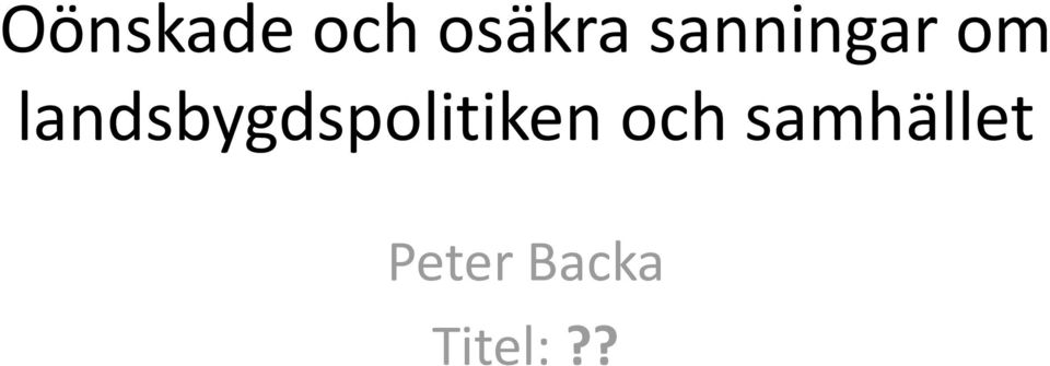 landsbygdspolitiken