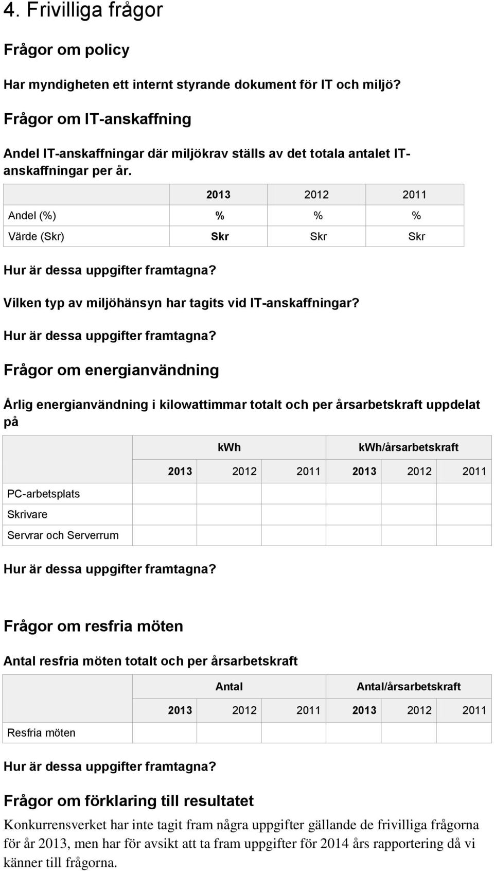 Vilken typ av miljöhänsyn har tagits vid IT-anskaffningar? Hur är dessa uppgifter framtagna?