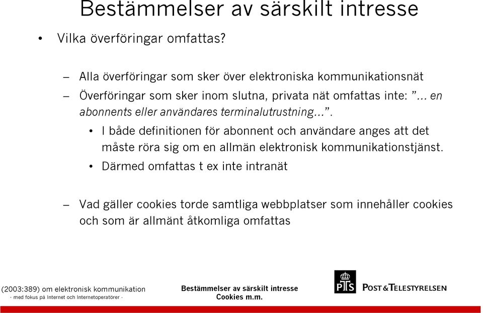 eller användares terminalutrustning.