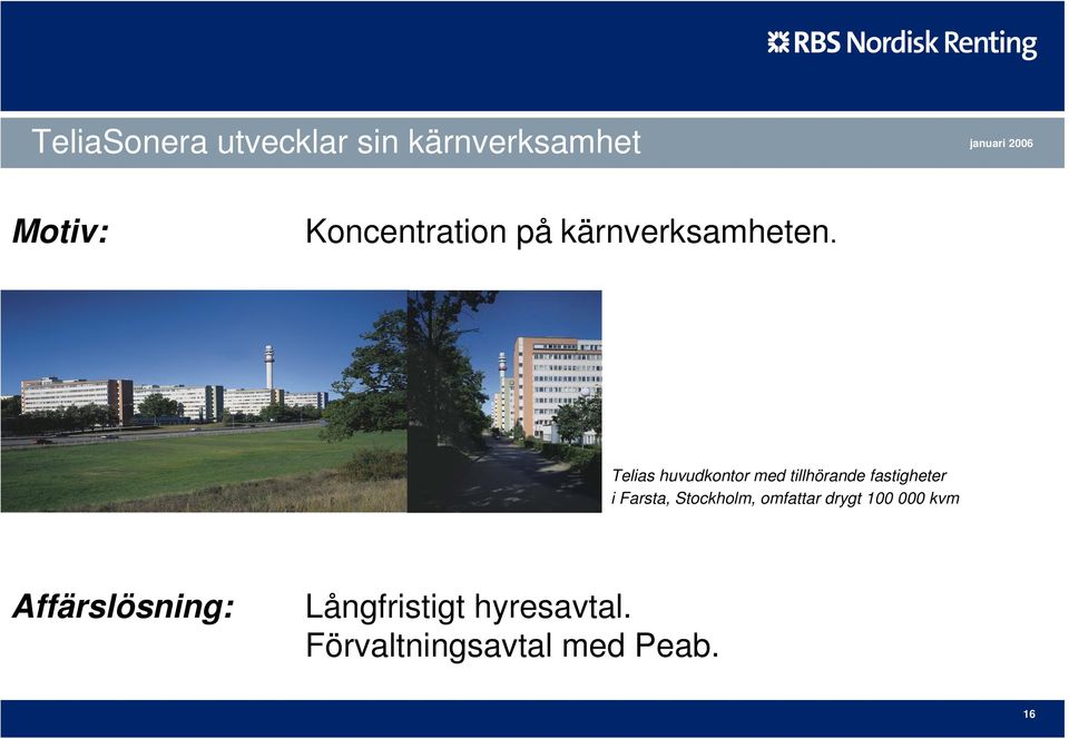 Telias huvudkontor med tillhörande fastigheter i Farsta,