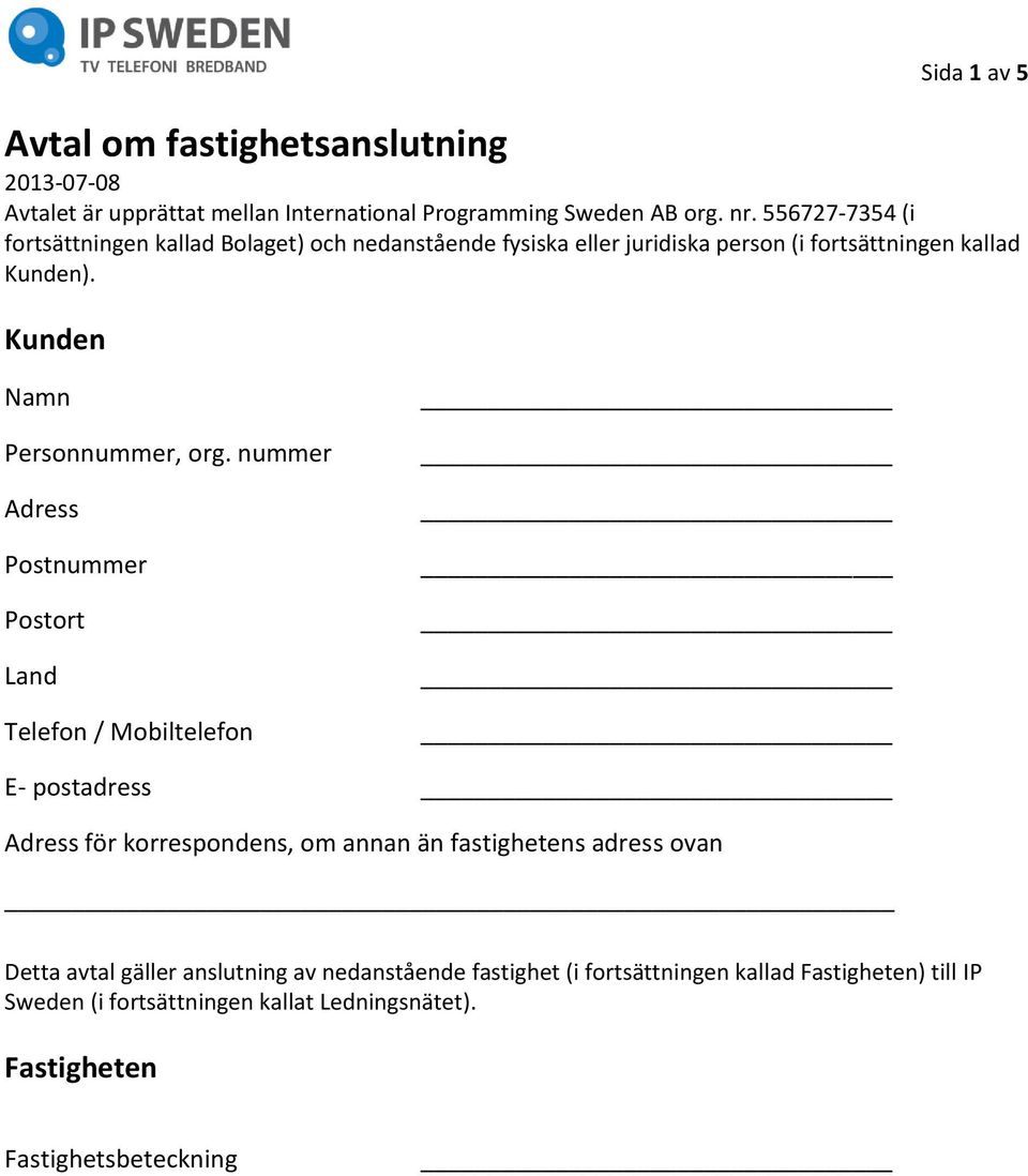 Kunden Namn Personnummer, org.