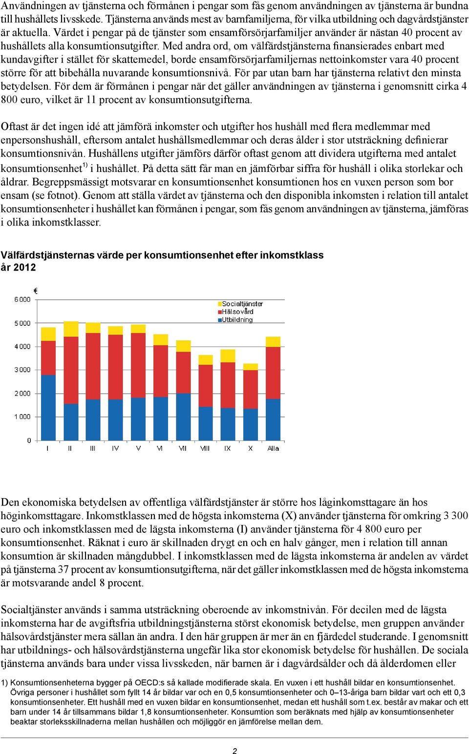 Värdet i pengar på de tjänster som ensamförsörjarfamiljer använder är nästan 40 procent av hushållets alla konsumtionsutgifter.