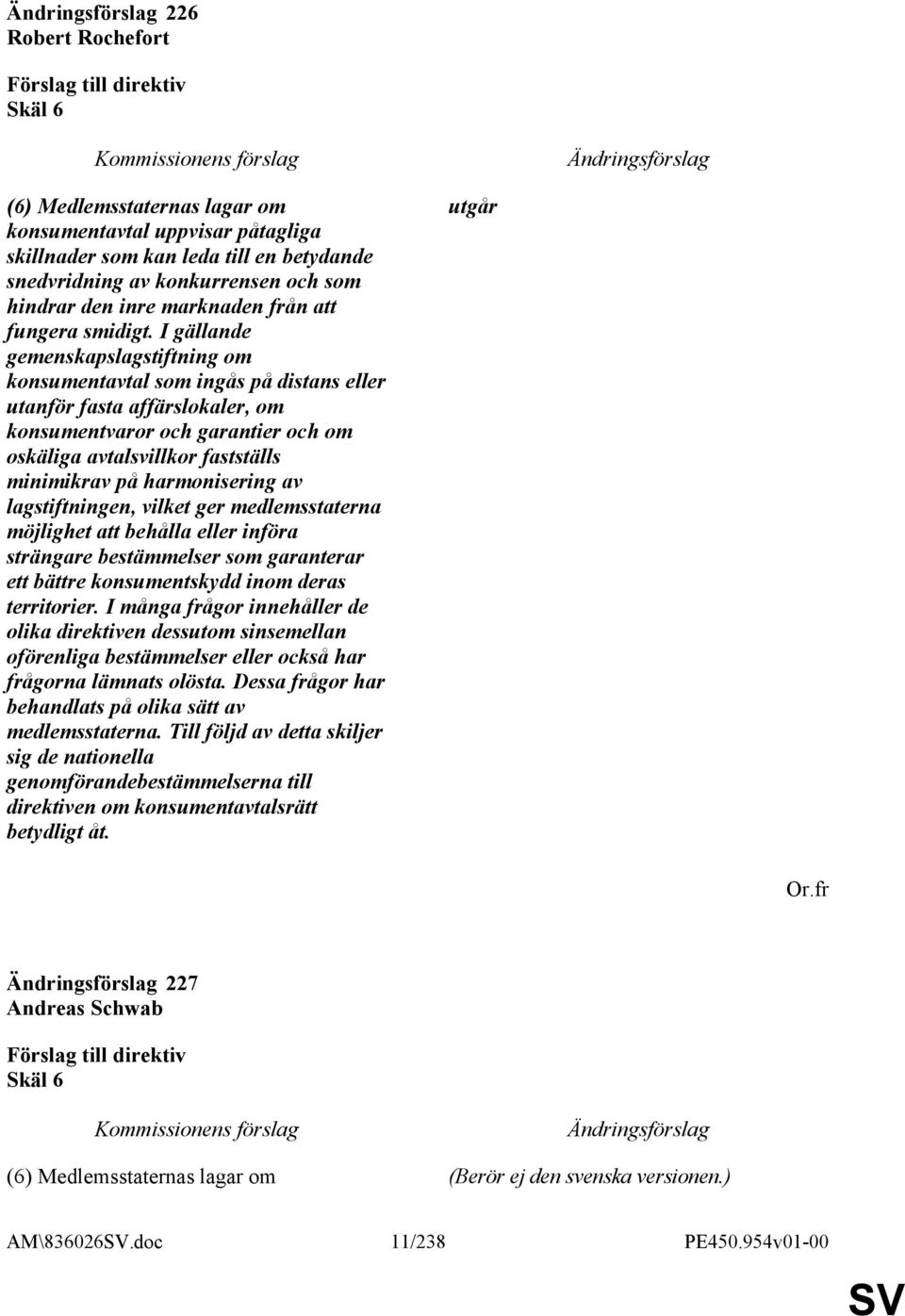 I gällande gemenskapslagstiftning om konsumentavtal som ingås på distans eller utanför fasta affärslokaler, om konsumentvaror och garantier och om oskäliga avtalsvillkor fastställs minimikrav på
