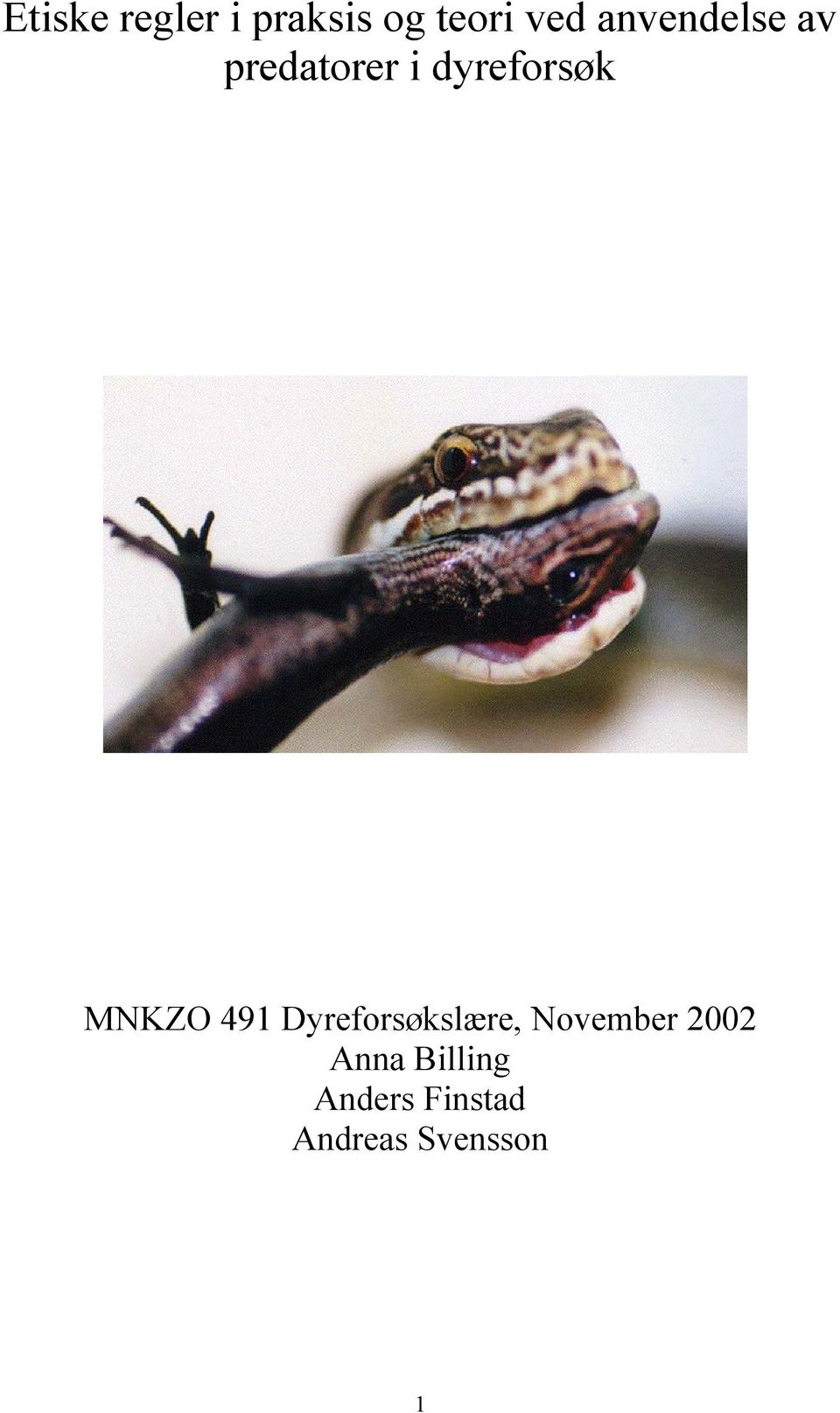 MNKZO 491 Dyreforsøkslære, November 2002