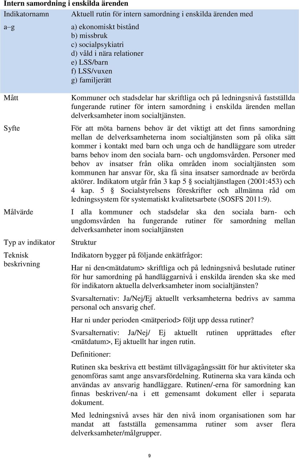 mellan delverksamheter inom socialtjänsten.