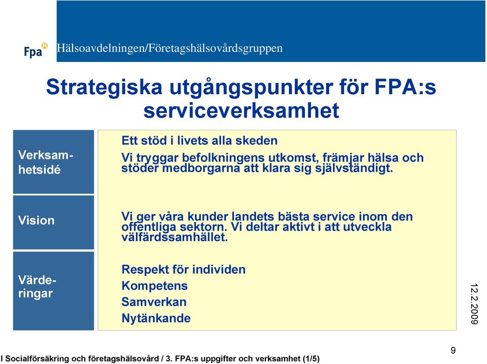 Vision Vi ger våra kunder landets bästa service inom den offentliga sektorn.