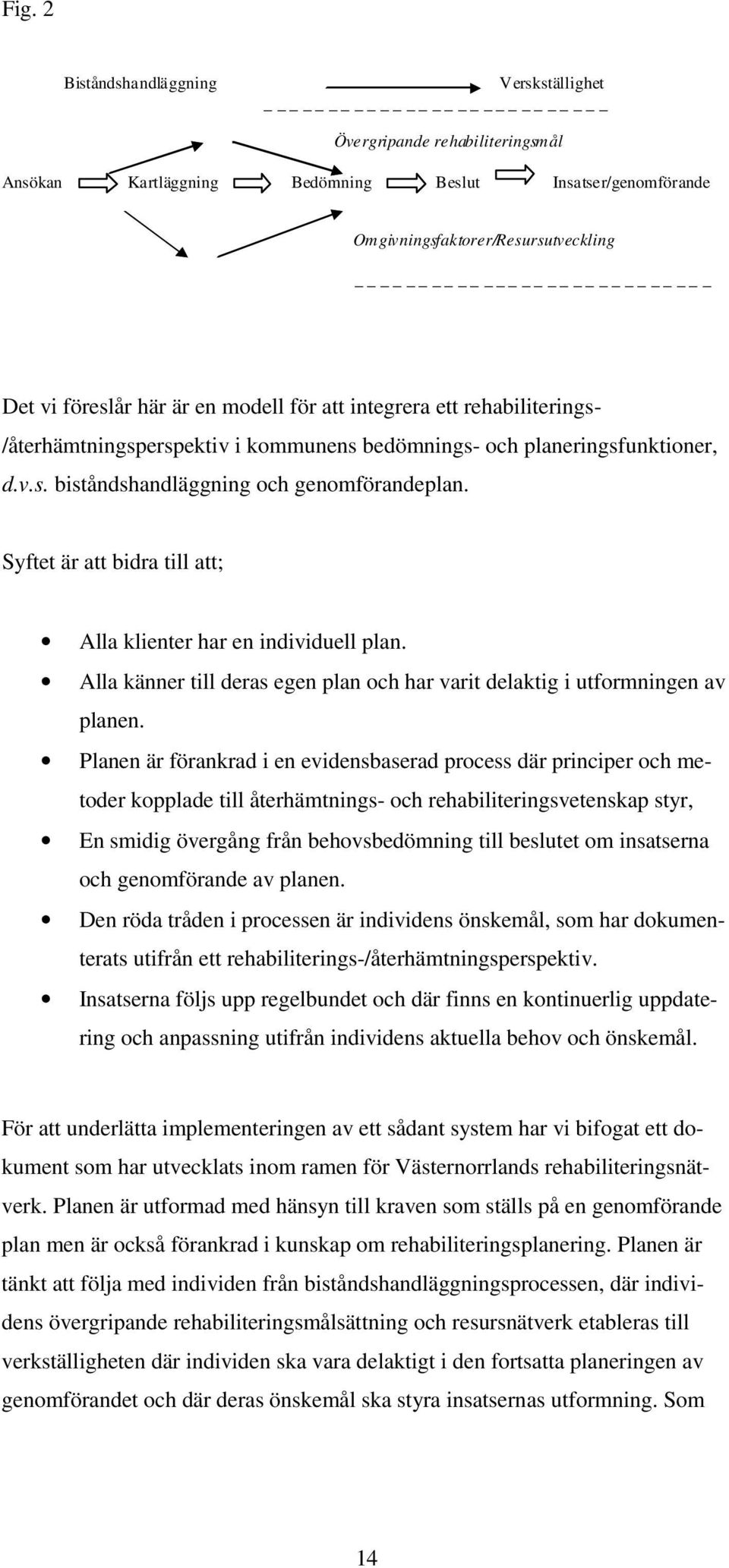 Syftet är att bidra till att; Alla klienter har en individuell plan. Alla känner till deras egen plan och har varit delaktig i utformningen av planen.