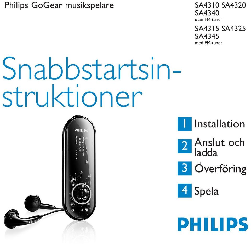 med FM-tuner Snabbstartsinstruktioner 1 2 3