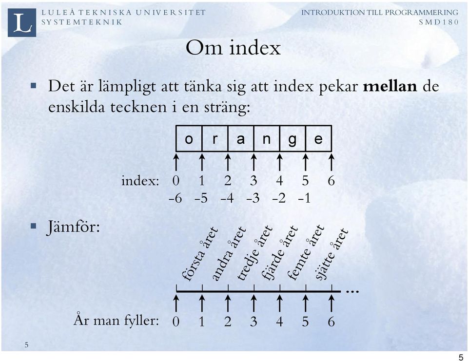 and ra å ret tre dje fjär året de fem året te å sjät ret te å ret