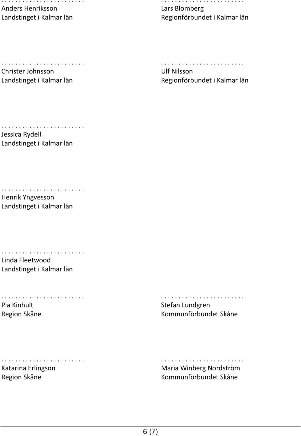 Jessica Rydell Henrik Yngvesson Linda Fleetwood Pia Kinhult