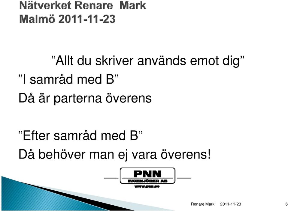 parterna överens Efter samråd