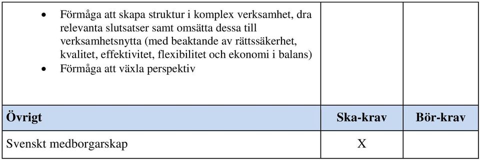 rättssäkerhet, kvalitet, effektivitet, flexibilitet och ekonomi i