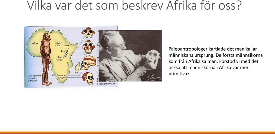 ursprung. De första männsikorna kom från Afrika sa man.