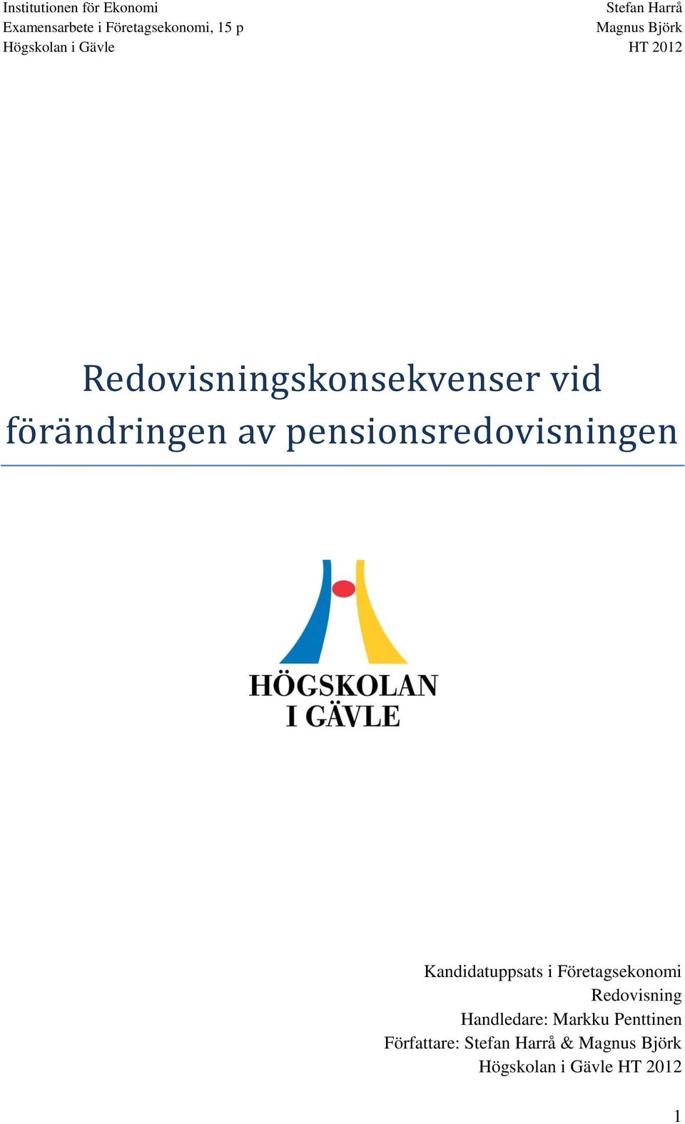Kandidatuppsats i Företagsekonomi