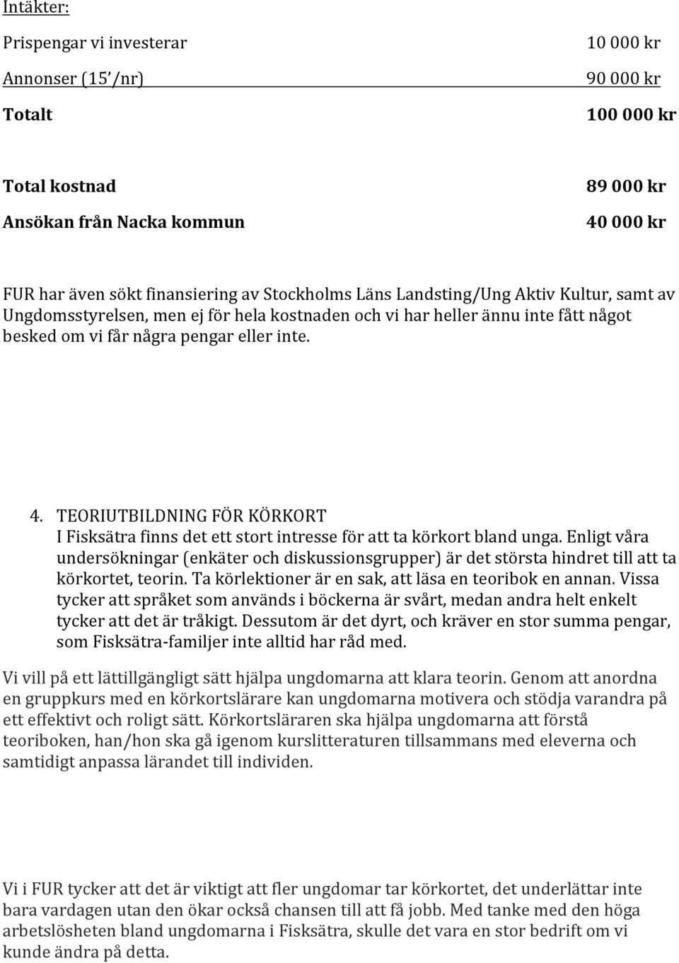TEORIUTBILDNING FÖR KÖRKORT I Fisksätra finns det ett stort intresse för att ta körkort bland unga.