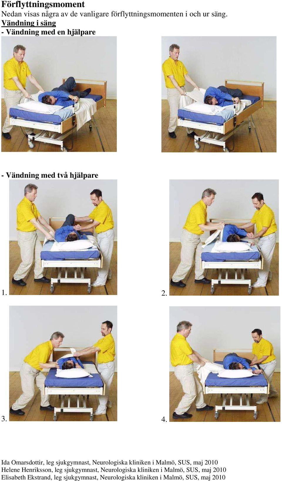säng. Vändning i säng - Vändning med en