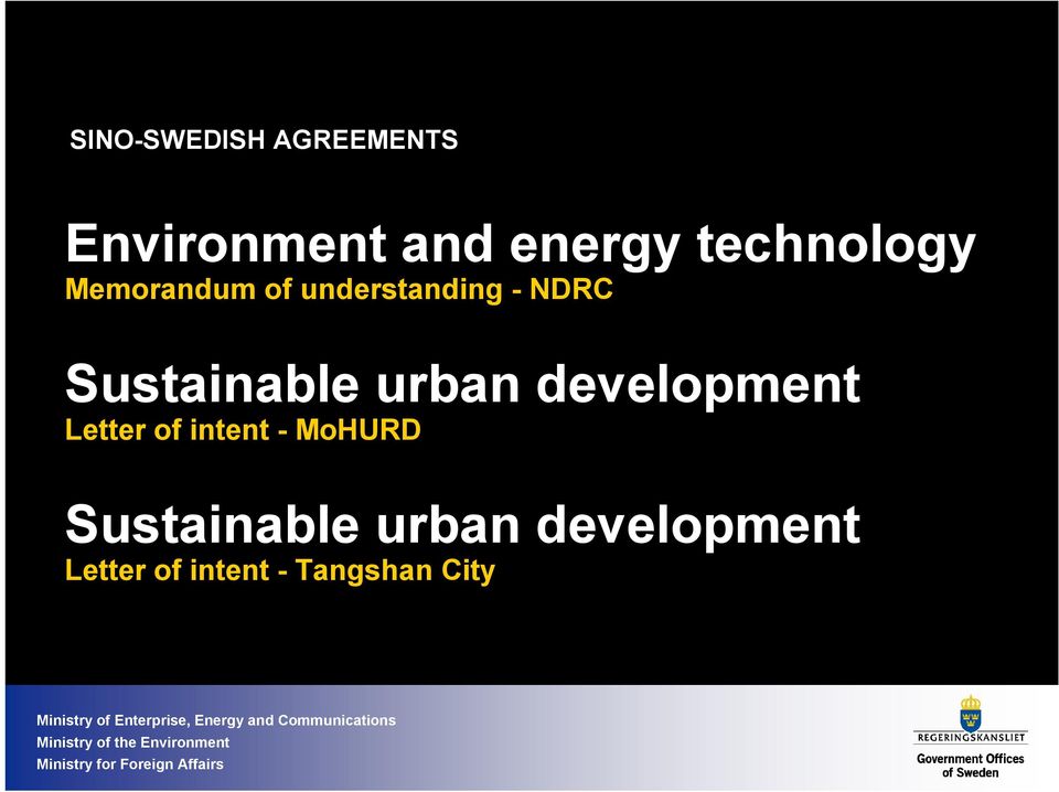Sustainable urban development Letter of intent -