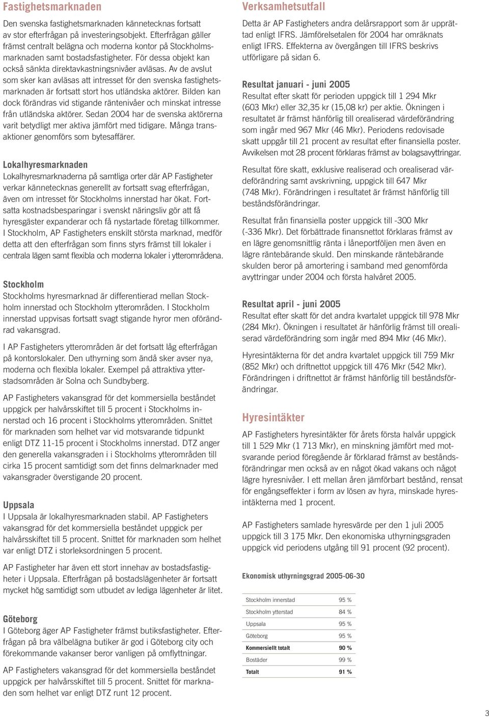 Av de avslut som sker kan avläsas att intresset för den svenska fastighetsmarknaden är fortsatt stort hos utländska aktörer.