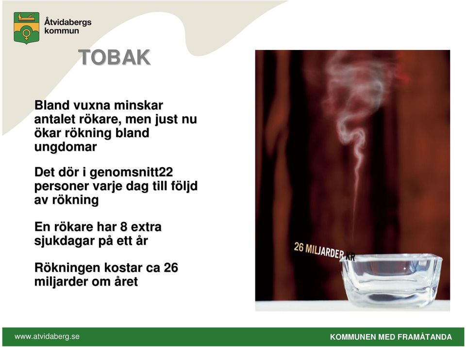 varje dag till följd f av rökningr En rökare r har 8 extra