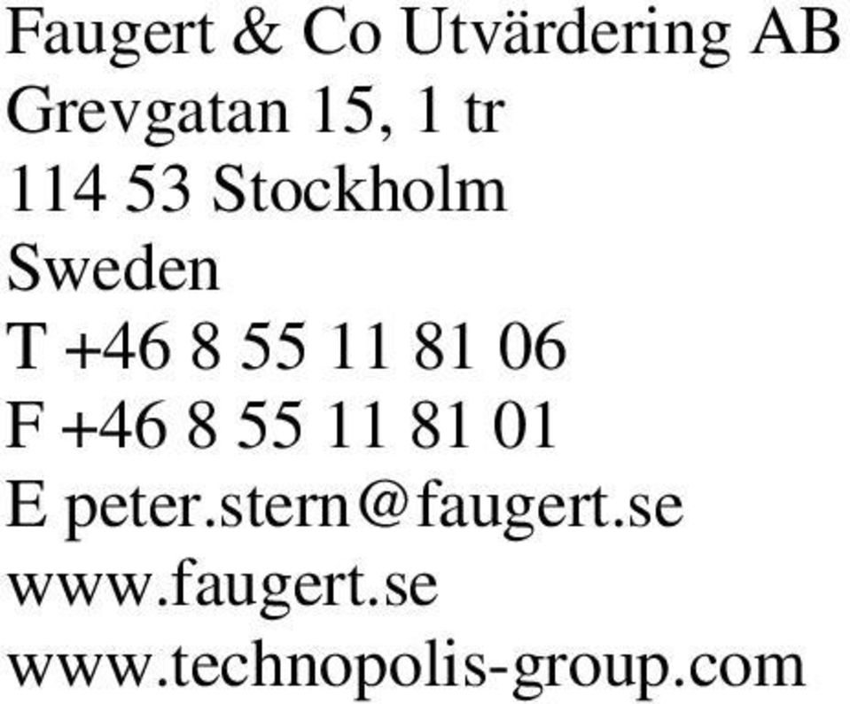 06 F +46 8 55 11 81 01 E peter.