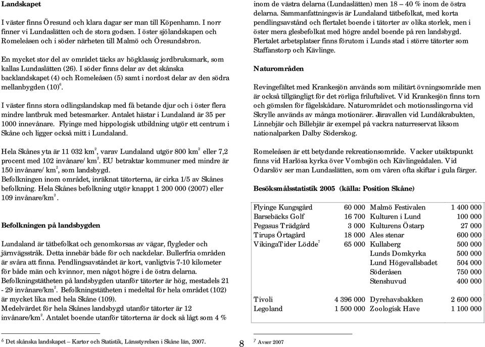 I söder finns delar av det skånska backlandskapet (4) och Romeleåsen (5) samt i nordost delar av den södra mellanbygden (10) 6.