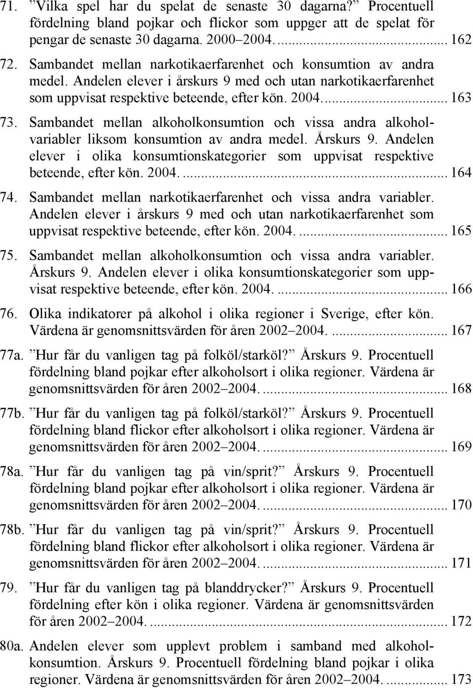 Sambandet mellan alkoholkonsumtion och vissa andra alkoholvariabler liksom konsumtion av andra medel. Årskurs 9.