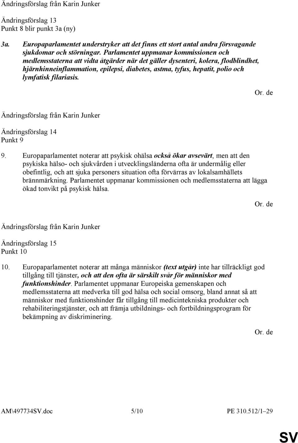 lymfatisk filariasis. Ändringsförslag 14 Punkt 9 9.
